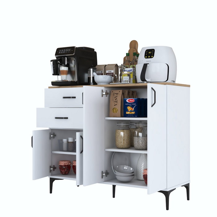 Hanah Home Armario Multiusos Blanco y Nogal